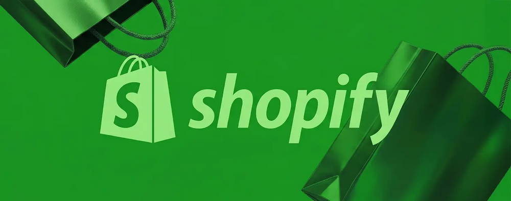 Shopify logo with shopping bags illustrating how to use Shopify for beginners.